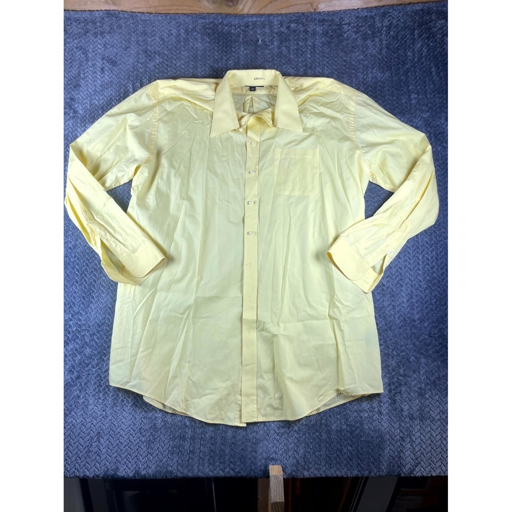 Beverly Hills Polo Club Dress Shirt Mens 18.5 Yellow Back Box Business Formal